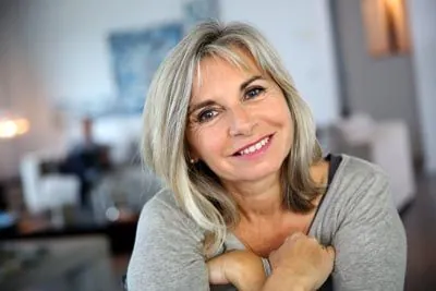 woman with new dentures