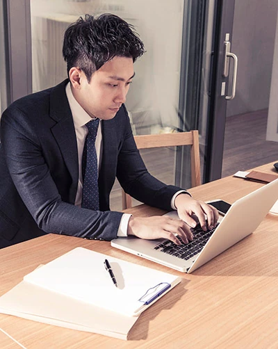 man doing his finances