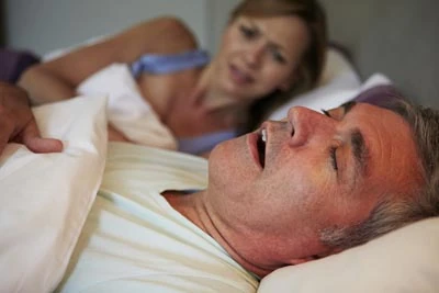husband with sleep apnea keeping wife awake